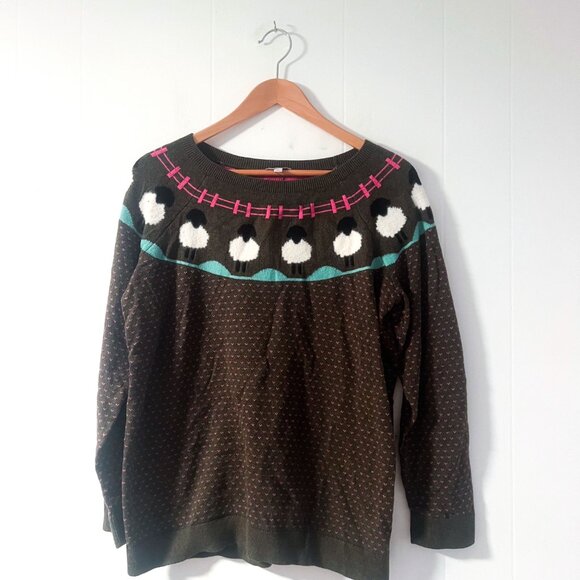 Talbots Sheep Raglan Crewneck Pullover - Picture 2 of 8